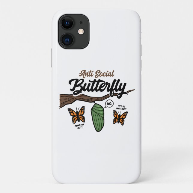 Antisozial Butterfly Case-Mate iPhone Hülle (Rückseite)