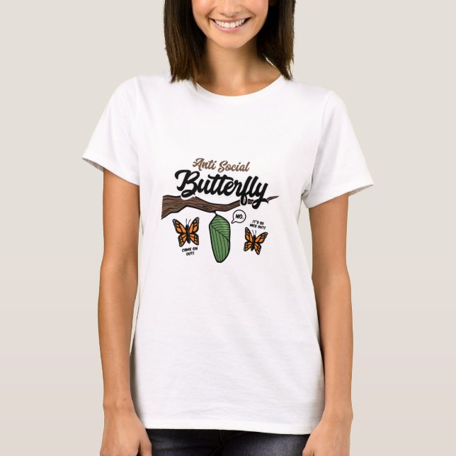 Antisozial Butterfly T-Shirt (Vorderseite)