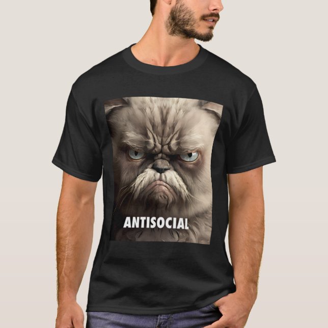 Antisozial-Grumpy Katze Nr. 1 T-Shirt (Vorderseite)
