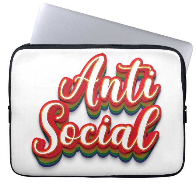 antisozial laptopschutzhülle (Vorderseite)
