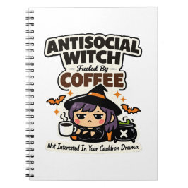 Antisoziale Hexen-Kaffee-Halloween Notizblock