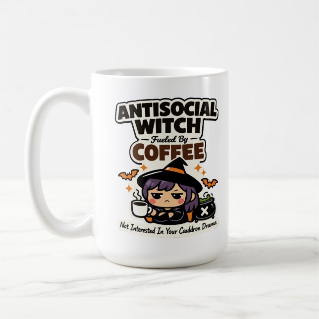 Antisoziale Hexen-Kaffeetasse Halloween Kaffeetasse (Links)
