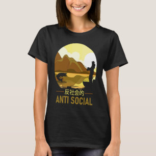 Antisoziale japanische Männer Angeltext-Ästhetik T-Shirt