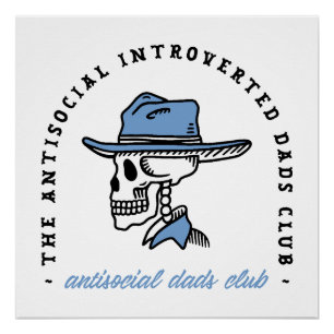 Antisoziale Vads Club Cowboy Papa Western ästhetis Poster