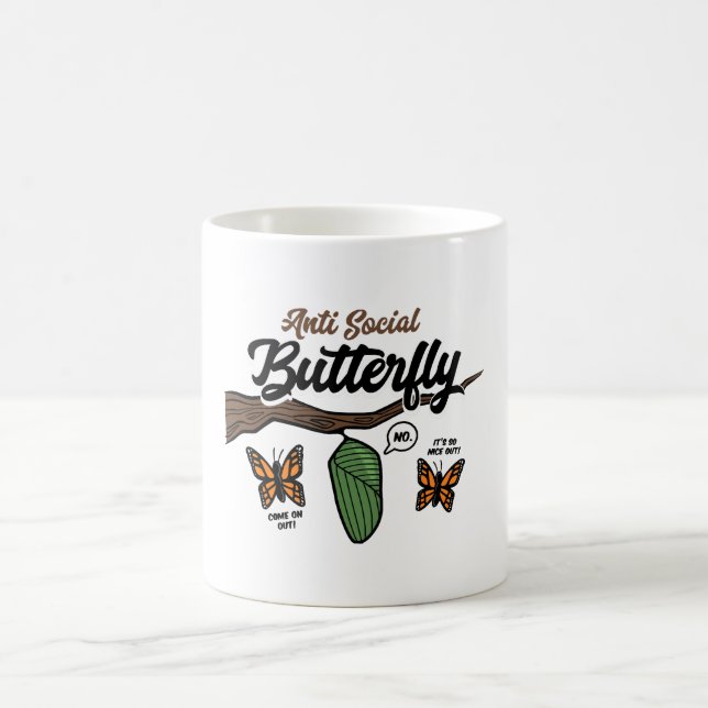 Antisozialer Schmetterling Kaffeetasse (Mittel)