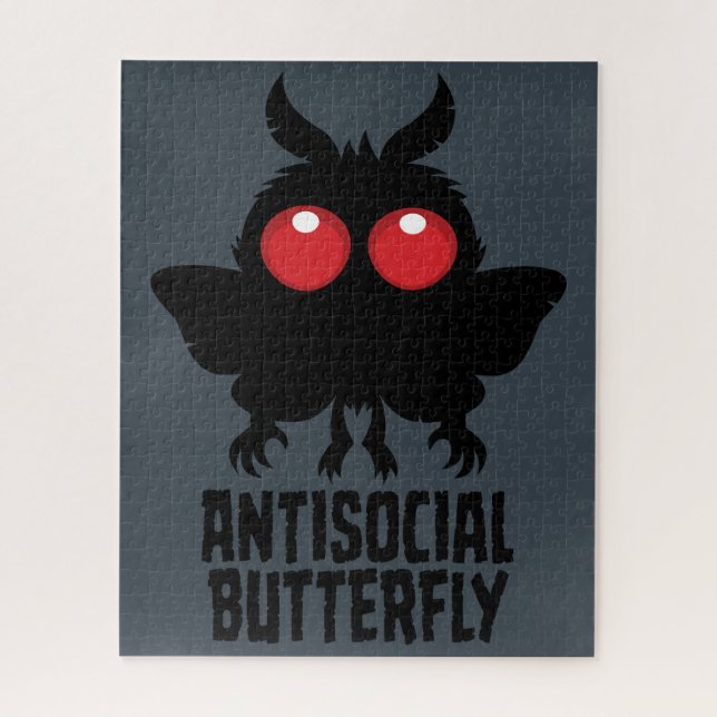 Antisozialer Schmetterling Mothman Kryptid Puzzle (Vertikal)