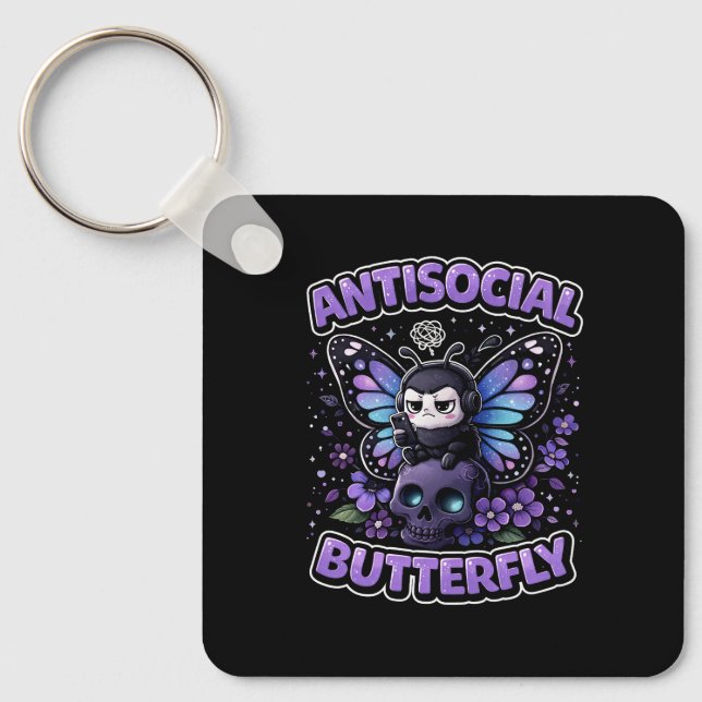 Antisozialer Schmetterling Schlüsselanhänger (Vorderseite)