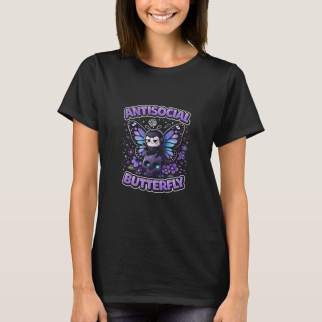 Antisozialer Schmetterling T-Shirt (Vorderseite)