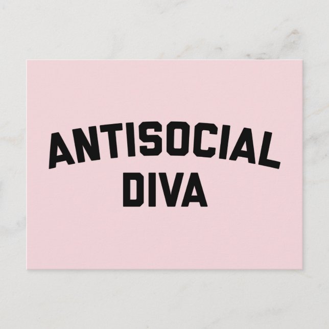 Antisoziales Diva Funny Zitat Postkarte (Vorderseite)