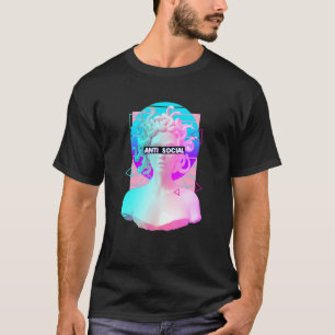 Antisoziales Retro Vaporwave Medusa Statue Griechi T-Shirt