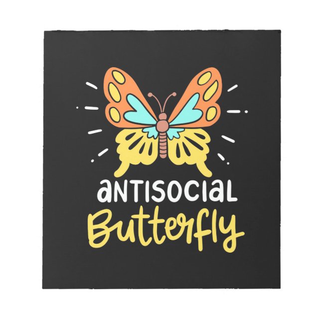 Antisoziales Schmetterling Notizblock (Vorderseite)