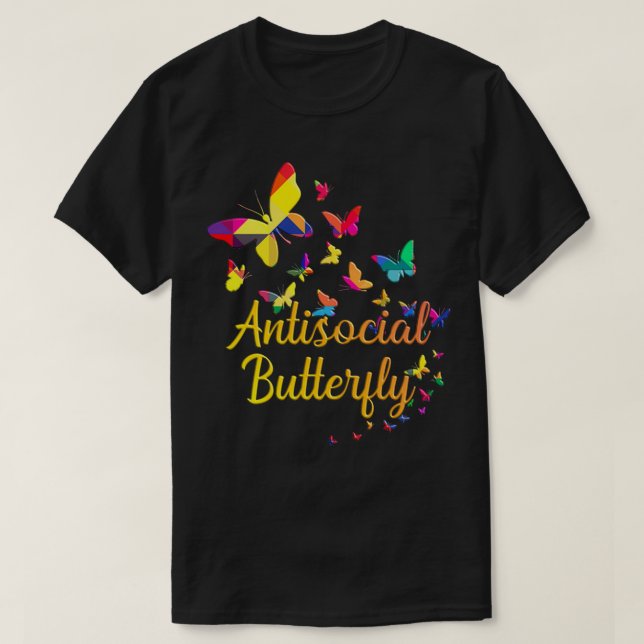 Antisoziales Schmetterling T-Shirt (Design vorne)
