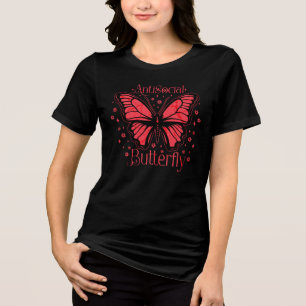 Antisoziales Schmetterling Tri-Blend Shirt
