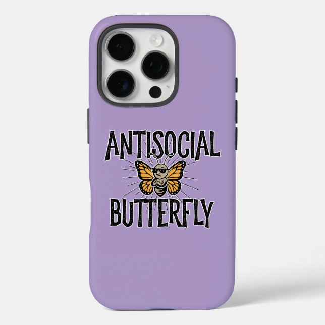 Antisoziales Schmetterling - witziger Einsiedler Case-Mate iPhone Hülle (Rückseite)