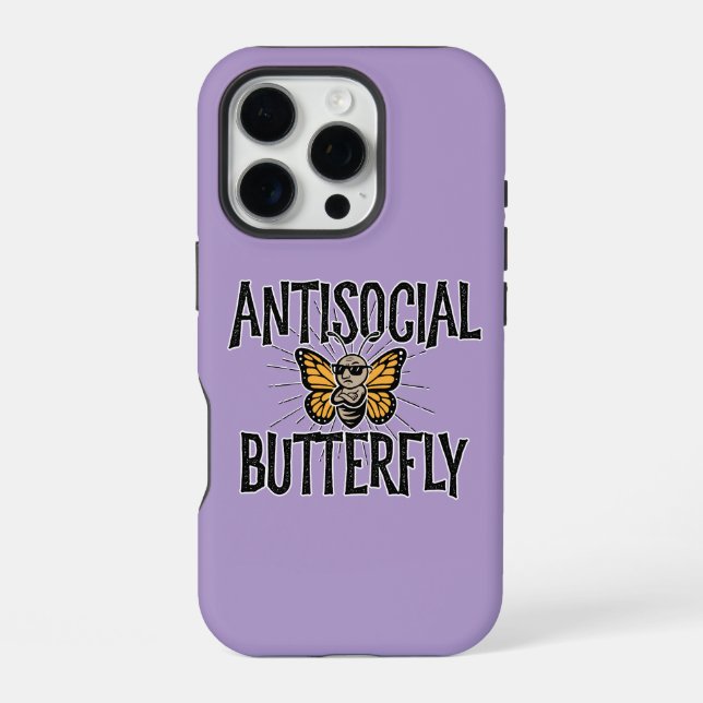Antisoziales Schmetterling - witziger Einsiedler iPhone Hülle (Rückseite)