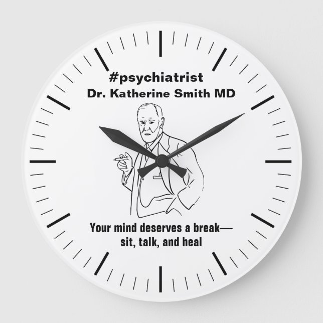 antistress Freud Psychiatry Therapy Clinic Health Große Wanduhr (Vorderseite)