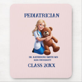 antistress pediatrician teddy bear pink university mousepad