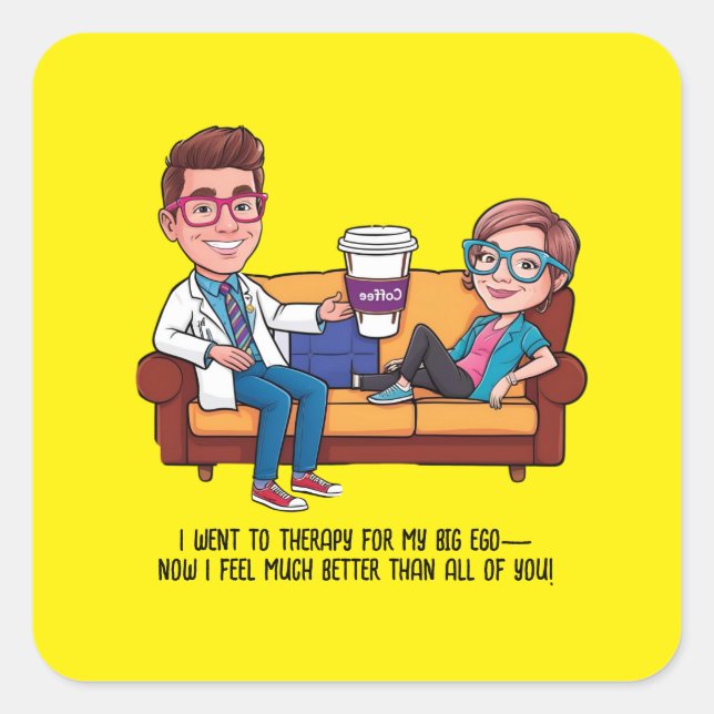 ANTISTRESS psychiatrist THERAPIST MENTAL HEALTH Quadratischer Aufkleber (Vorderseite)