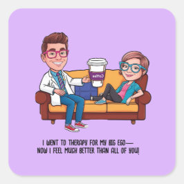 ANTISTRESS psychiatrist THERAPIST MENTAL HEALTH Quadratischer Aufkleber