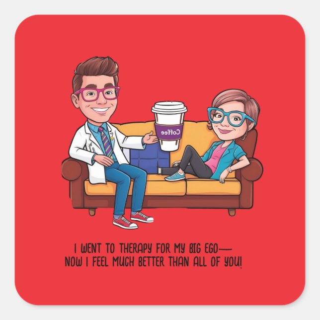 ANTISTRESS psychiatrist THERAPIST MENTAL HEALTH Quadratischer Aufkleber (Vorderseite)