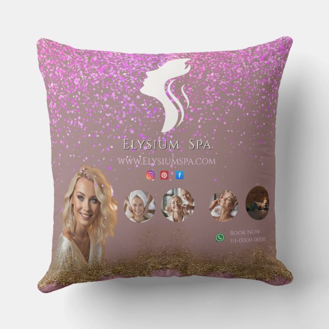 ANTISTRESS Terracotta Gold Spa Beauty social media Kissen (Rückseite)