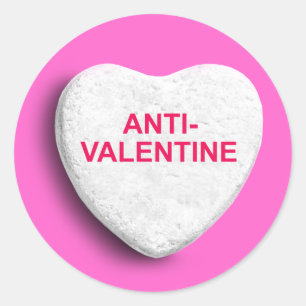 ANTIVALENTINE CANDY HERZ RUNDER AUFKLEBER