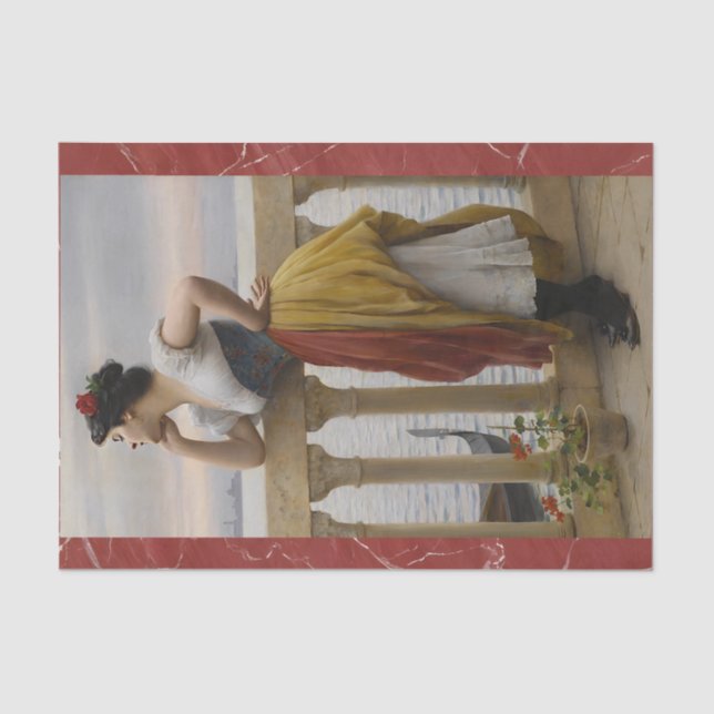 Antizipation von Eugene de Blaas, Art Decoupage Seidenpapier (Vorderseite)