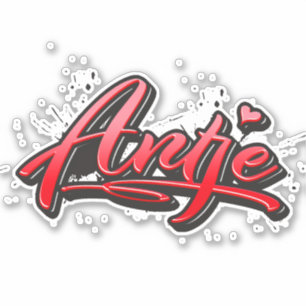 Antje red Heart Graffiti Aufkleber Sticker