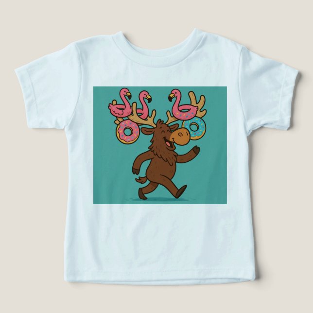 Antler Float Parade – Beach Pride Tee for Kids (Design Vorderseite)