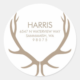 Antler geben das Adressetikett zurück Runder Aufkleber
