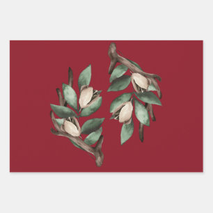 Antler mit grünem Zweig Geschenkpapier Set