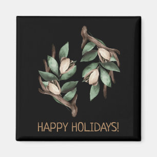 Antler mit grünem Zweig Magnet