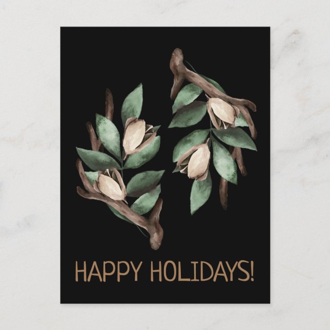 Antler mit grüner Verzweigung Postkarte (Vorderseite)