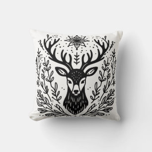 Antlered Deer Botanic Art Kissen