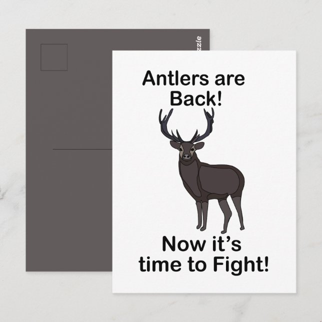 Antlers Are Back It's Time To Fight Deer Quote Postkarte (Vorne/Hinten)