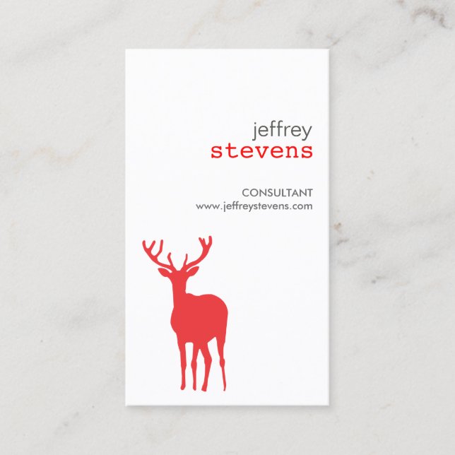 ANTLERS IN RED Business Card Visitenkarte (Vorderseite)