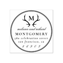 Antlers Monogram Wedding Names & Rücksendeadresse