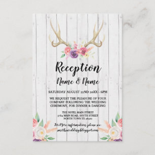 Antles Rustic Wedding Reception Cards Blume Einladung