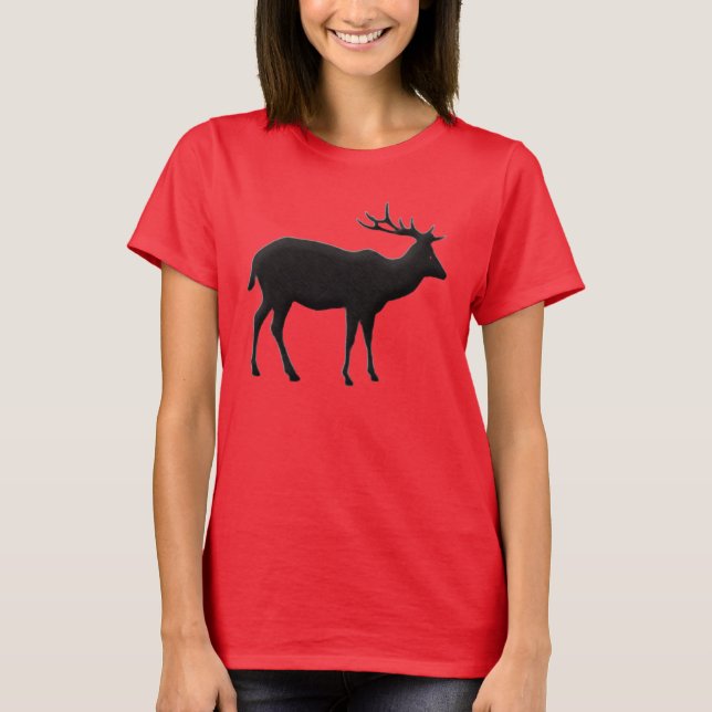 Antletter Hirsch Stag Wildlife Art T-Shirt (Vorderseite)