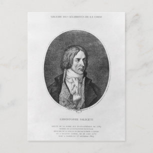 Antoine Christophe Saliceti graviert Postkarte