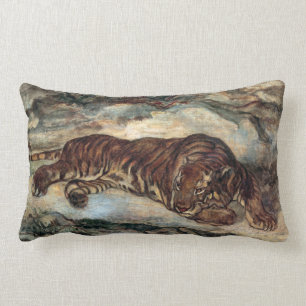 Antoine-Louis Barye-Tiger in der Ruhe Lendenkissen