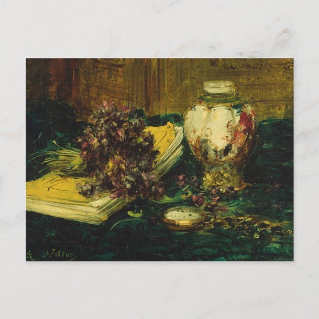Antoine Vollon - Violets Postkarte (Vorderseite)