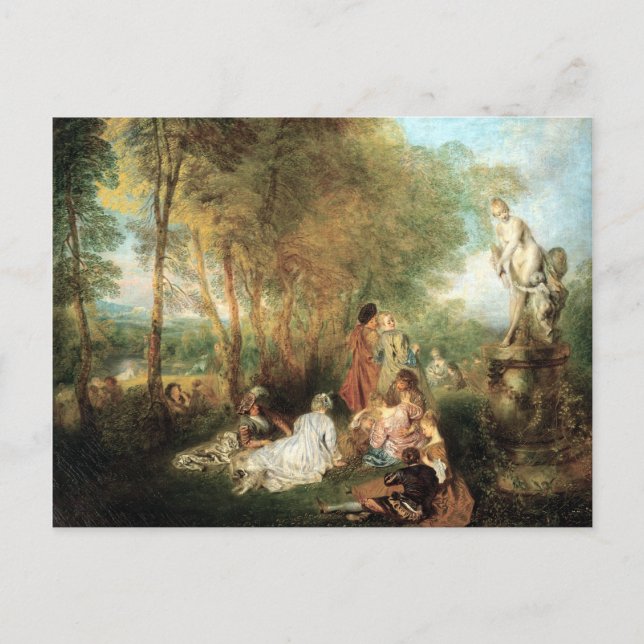 Antoine Watteau Das Fest der Liebe Postkarte (Vorderseite)