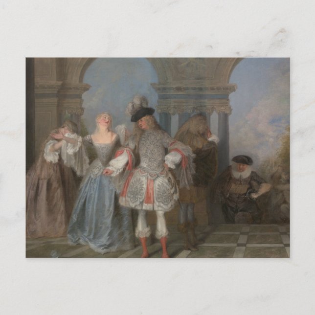 Antoine Watteau - Die französischen Komiker Postkarte (Vorderseite)