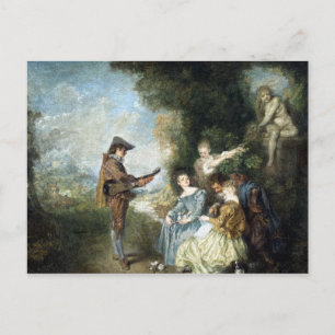 Antoine Watteau Liebe Postkarte