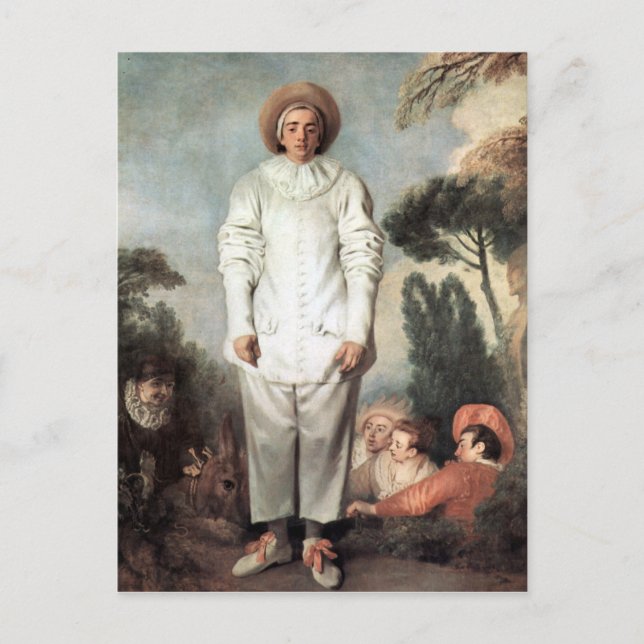 ANTOINE WATTEAU - Pierrot (Gilles) 1718 Postkarte (Vorderseite)