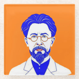 Anton Chekhov Portrait - Grafik Glasuntersetzer