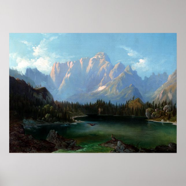 Anton Karinger Lake unter Mangart Poster (Vorne)