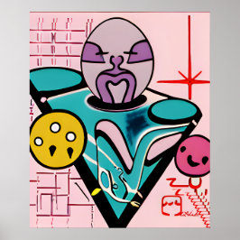 Anton LaVey am Popcorn-Tisch Poster