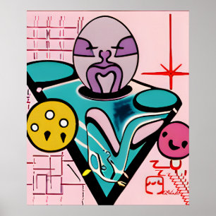 Anton LaVey am Popcorn-Tisch Poster